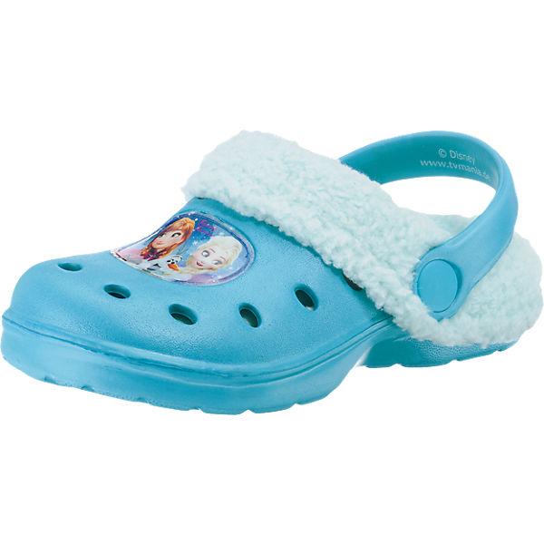 Disney Frozen die Eiskönigin Clogs Hauschuhe Teddyfutter blau